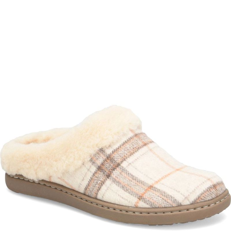 Born Women's Ali Slip-Ons & Lace-Ups - Winter White Plaid Wool (