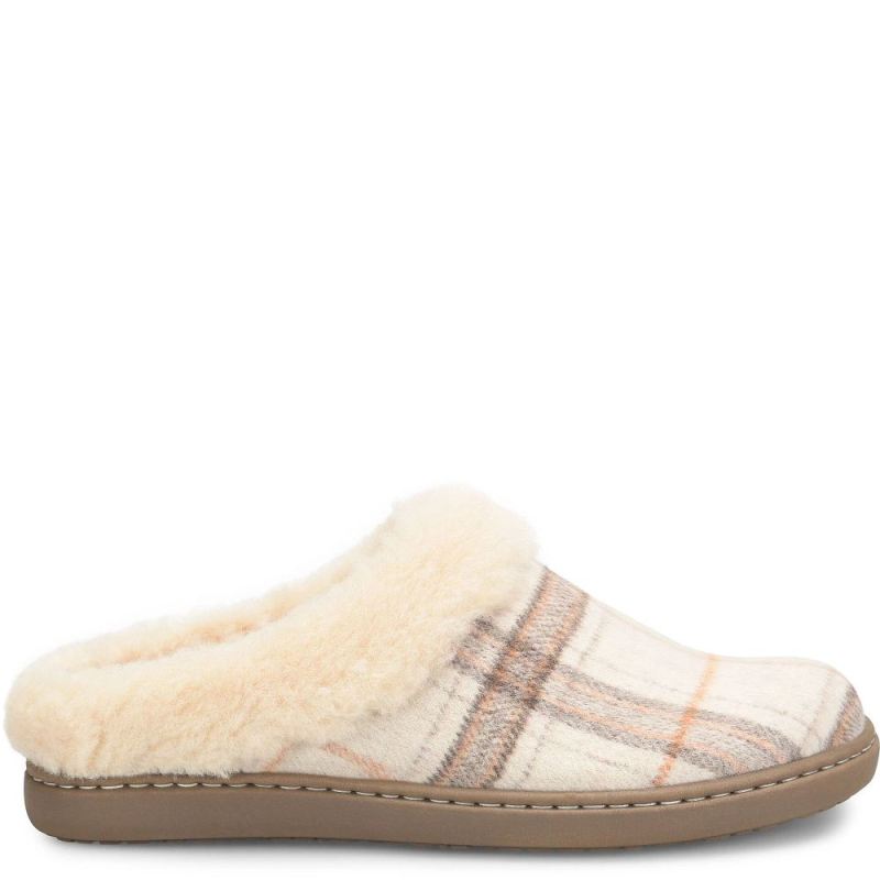 Born Women's Ali Slip-Ons & Lace-Ups - Winter White Plaid Wool (