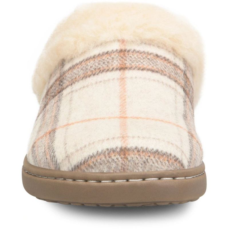 Born Women's Ali Slip-Ons & Lace-Ups - Winter White Plaid Wool (