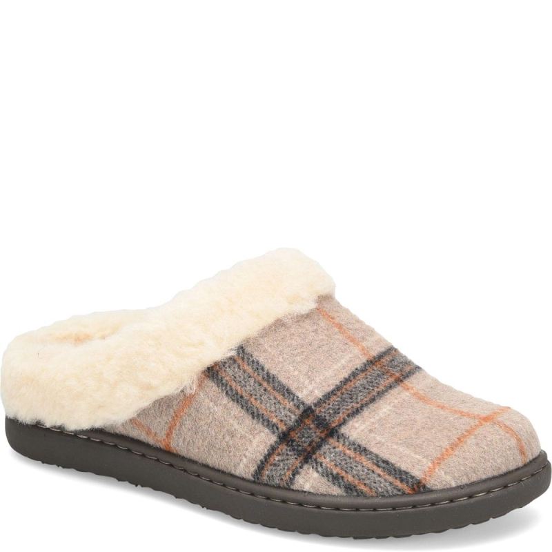 Born Women's Ali Slip-Ons & Lace-Ups - Taupe Plaid Wool (Tan)