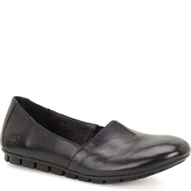 Born Women's Sebra Flats - Black Leather (Black)