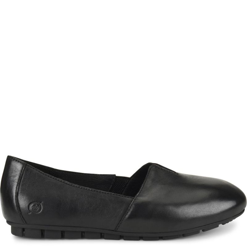 Born Women's Sebra Flats - Black Leather (Black)