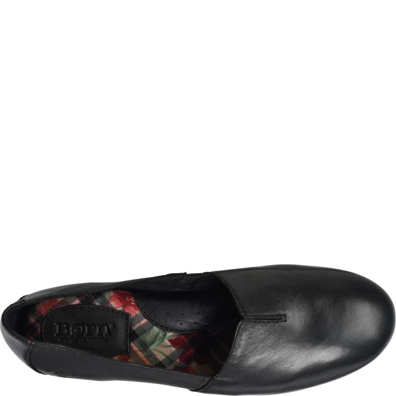 Born Women's Sebra Flats - Black Leather (Black)