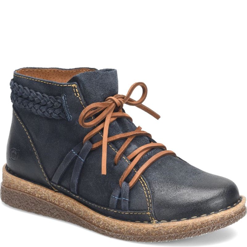 Born Women's Temple II Boots - Navy Indigo Distressed (Blue)