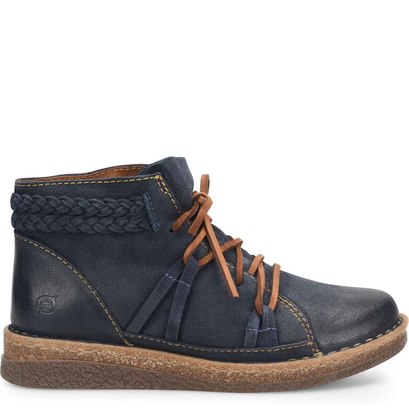 Born Women's Temple II Boots - Navy Indigo Distressed (Blue)