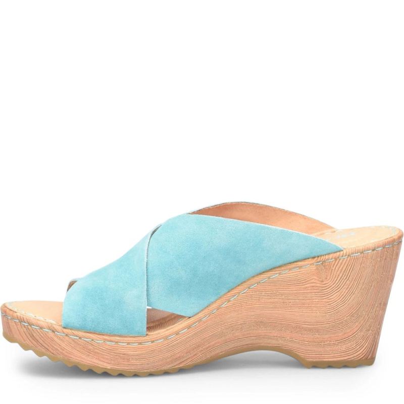 Born Women's Nora Sandals - Turquoise Turchese Suede (Green)