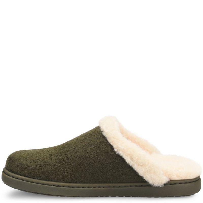 Born Women's Zoe Clogs - Dark Military Wool Combo (Green)