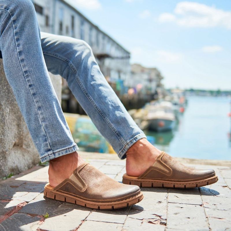 Born Men's Maxim Slip-Ons & Lace-Ups - Taupe Avola Distressed (T