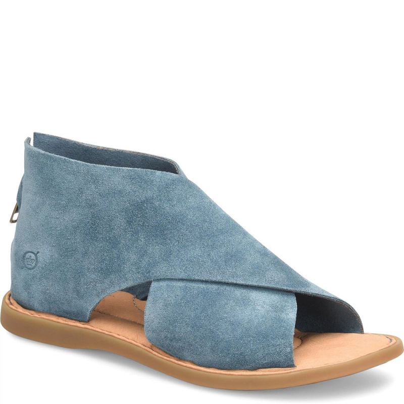 Born Women's Iwa Sandals - Jeans Suede (Blue)