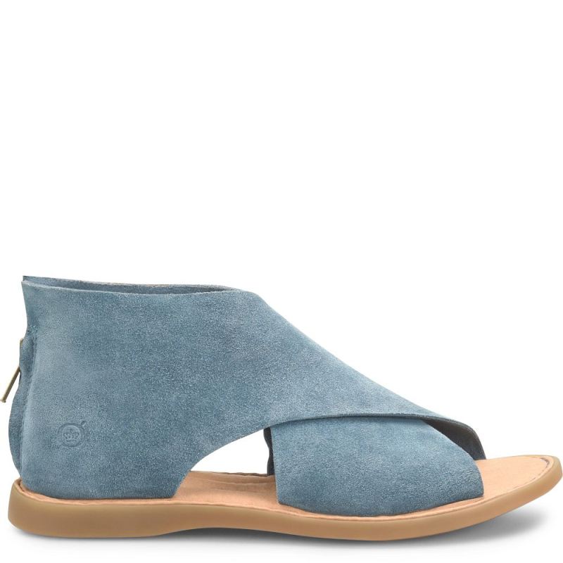 Born Women's Iwa Sandals - Jeans Suede (Blue)