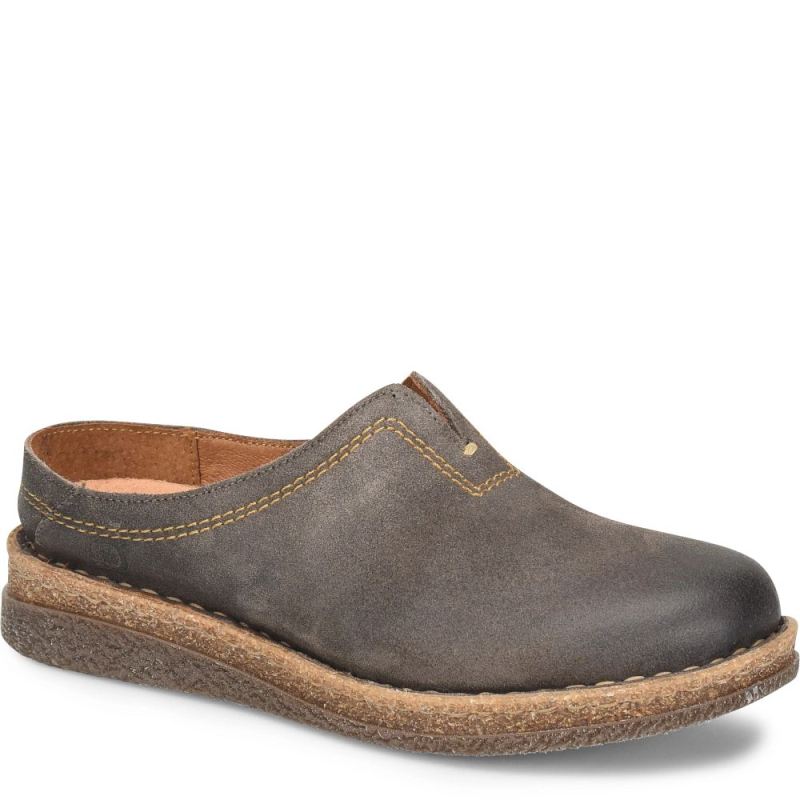 Born Women's Seana Clogs - Dark Concrete Distressed (Grey)