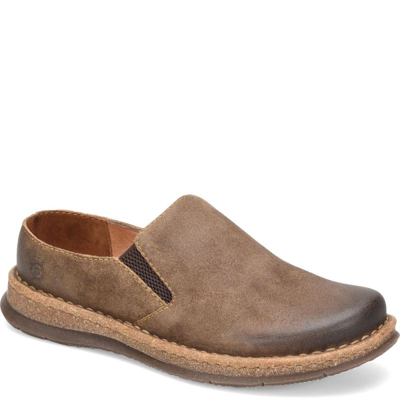 Born Men's Bryson Clog Slip-Ons & Lace-Ups - Taupe Avola distres