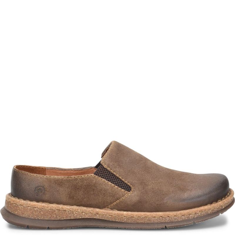 Born Men's Bryson Clog Slip-Ons & Lace-Ups - Taupe Avola distres