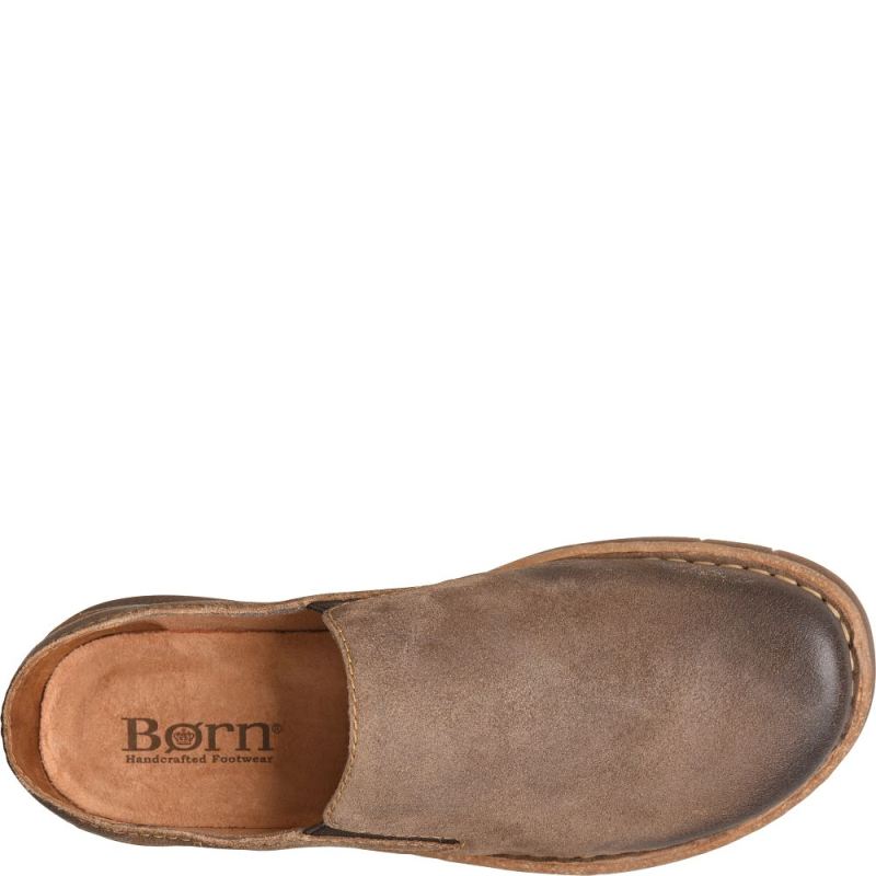 Born Men's Bryson Clog Slip-Ons & Lace-Ups - Taupe Avola distres