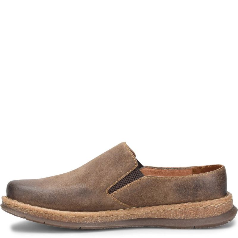 Born Men's Bryson Clog Slip-Ons & Lace-Ups - Taupe Avola distres