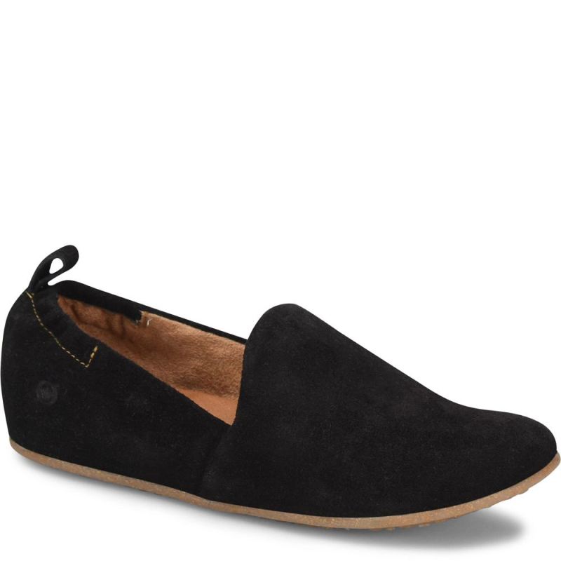 Born Women's Margarite Slip-Ons & Lace-Ups - Black Suede (Black)