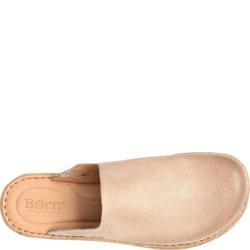 Born Women's Andy Clogs - Cream Visone Distressed (Tan)