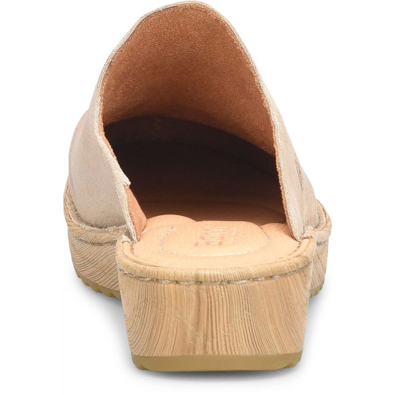 Born Women's Andy Clogs - Cream Visone Distressed (Tan)