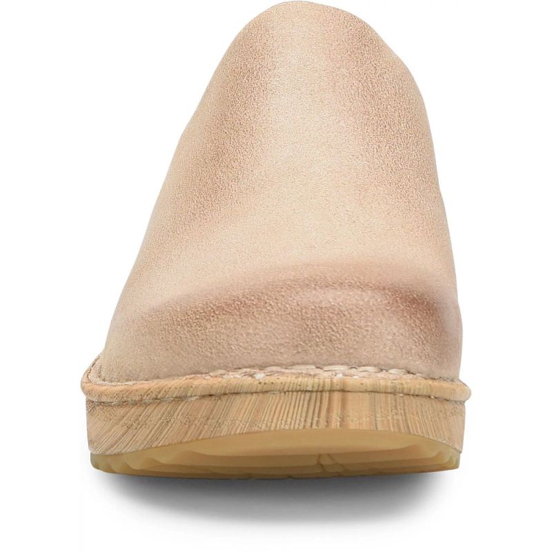 Born Women's Andy Clogs - Cream Visone Distressed (Tan)