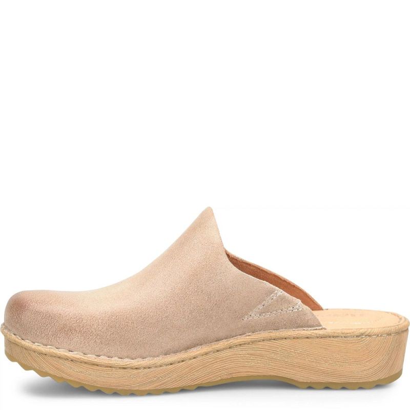 Born Women's Andy Clogs - Cream Visone Distressed (Tan)