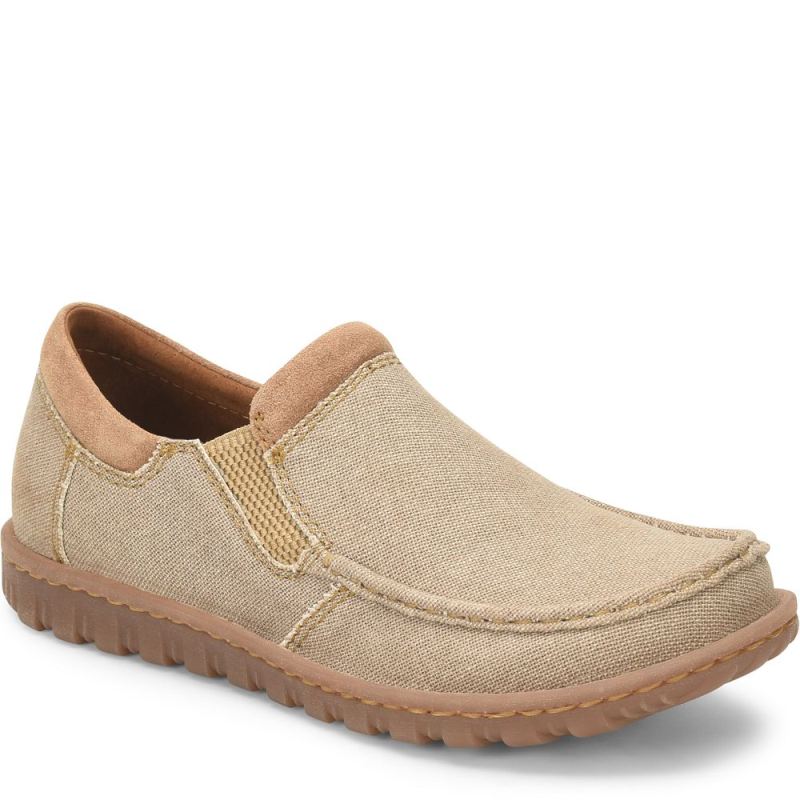 Born Men's Gudmund Slip-Ons & Lace-Ups - Natural Canvas (Tan)