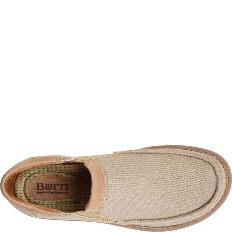 Born Men's Gudmund Slip-Ons & Lace-Ups - Natural Canvas (Tan)