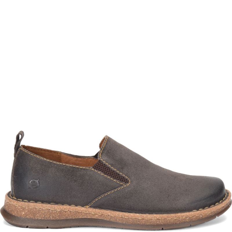 Born Men's Bryson Slip-Ons & Lace-Ups - Dark Concrete Distressed