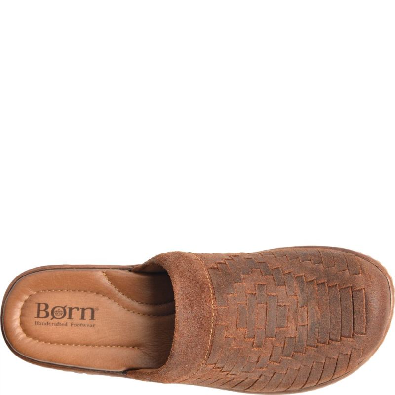 Born Women's Yucatan Distressed Clogs - Glazed Ginger (Brown)