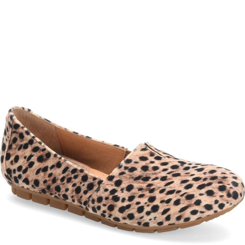 Born Women's Sebra Flats - Black Natural Leopard (Animal Print)