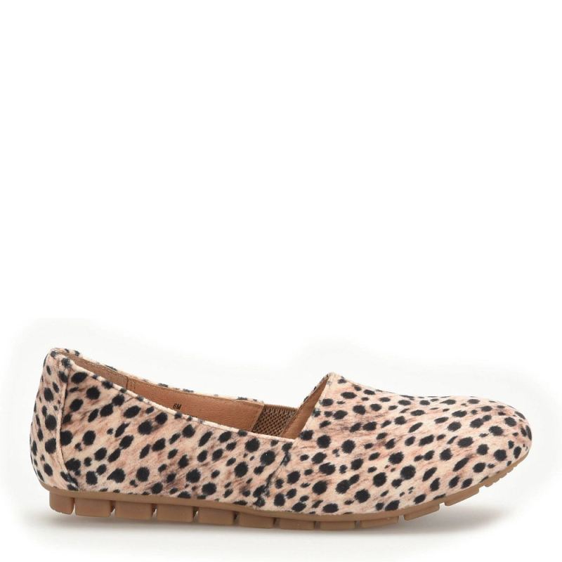 Born Women's Sebra Flats - Black Natural Leopard (Animal Print)