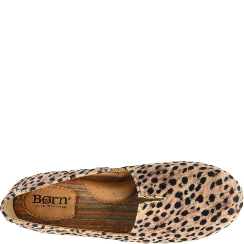 Born Women's Sebra Flats - Black Natural Leopard (Animal Print)