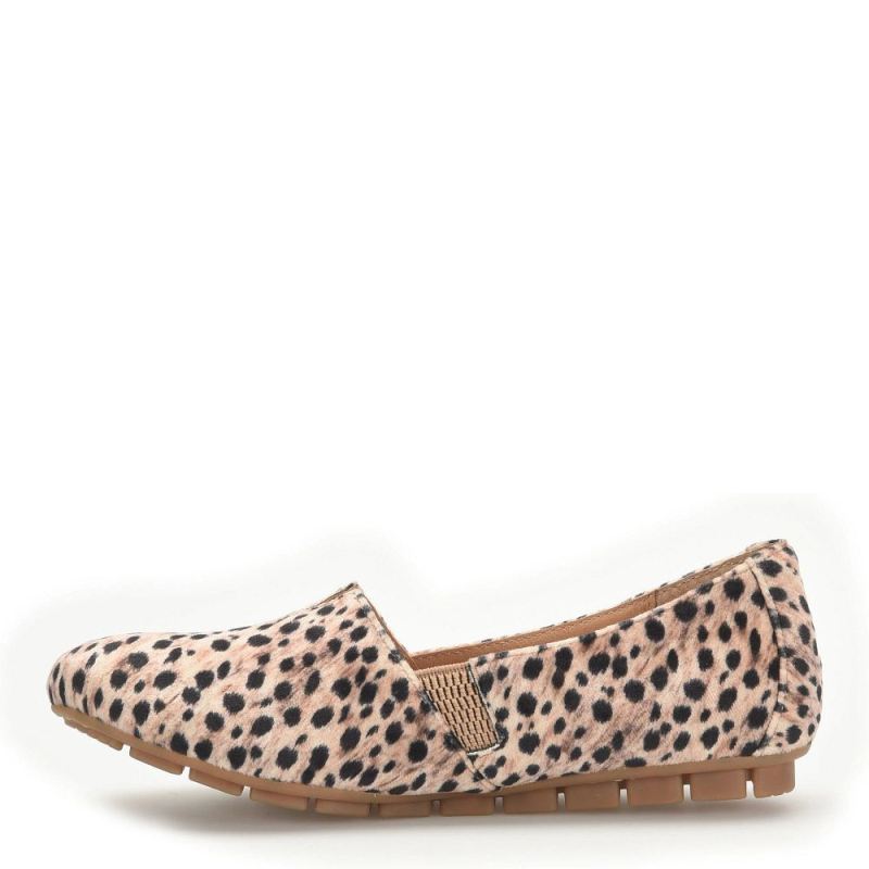 Born Women's Sebra Flats - Black Natural Leopard (Animal Print)