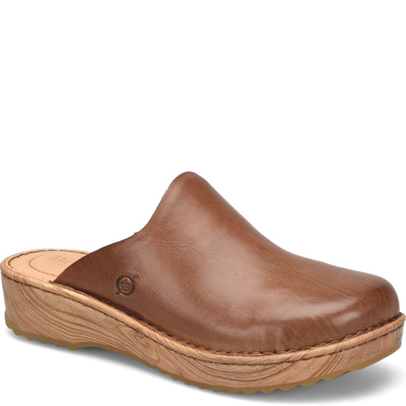 Born Women's Andy Clogs - Luggage (Brown)