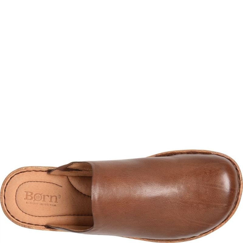 Born Women's Andy Clogs - Luggage (Brown)