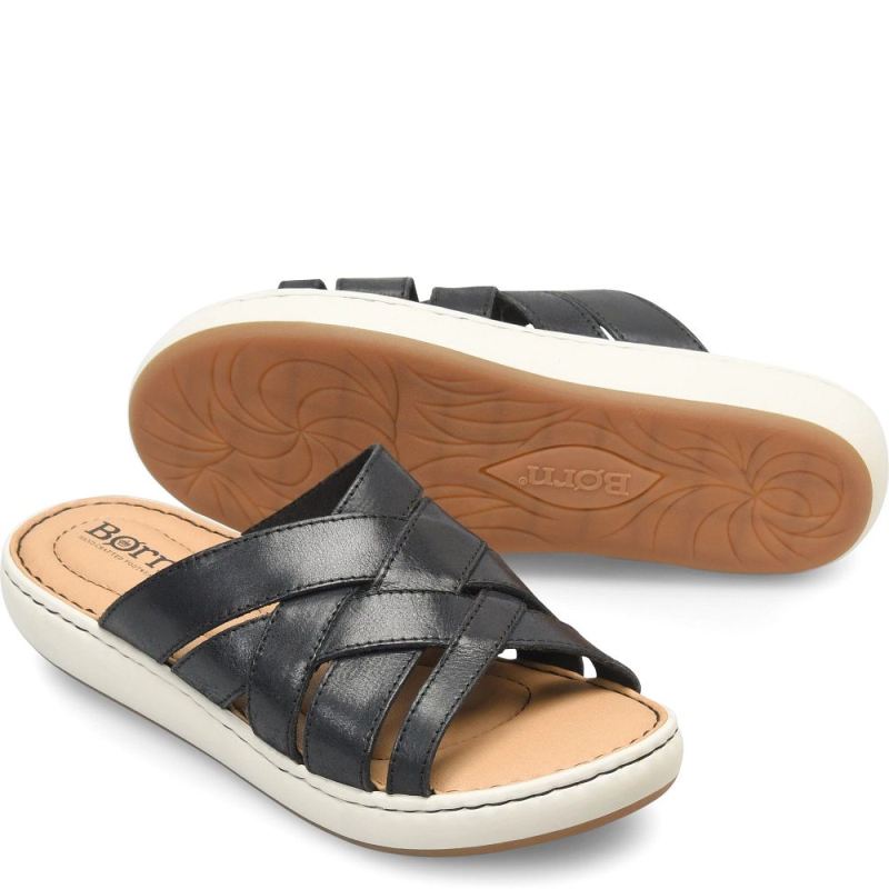 Born Women's Jenny Sandals - Black - Click Image to Close