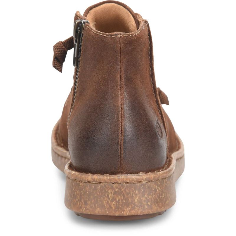 Born Women's Sienna Slip-Ons & Lace-Ups - Rust Tobacco Distresse