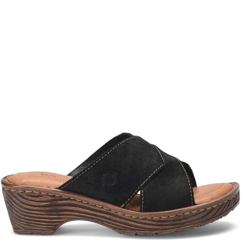 Born Women's Teayo Basic Sandals - Black Distressed (Black)