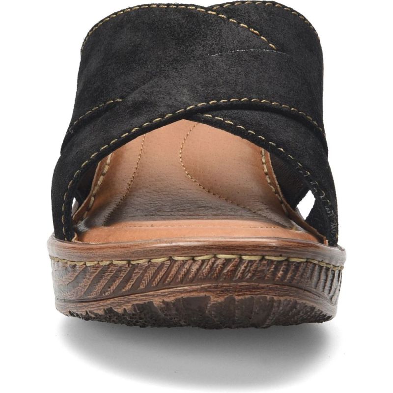 Born Women's Teayo Basic Sandals - Black Distressed (Black)