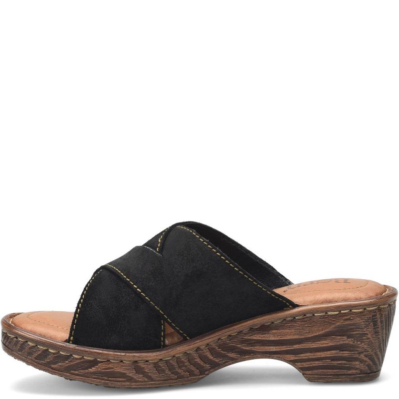 Born Women's Teayo Basic Sandals - Black Distressed (Black)