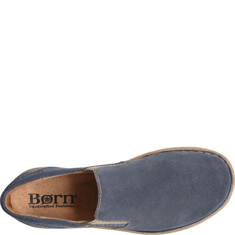 Born Women's Palma Slip-Ons & Lace-Ups - Dark Jeans Suede (Blue)