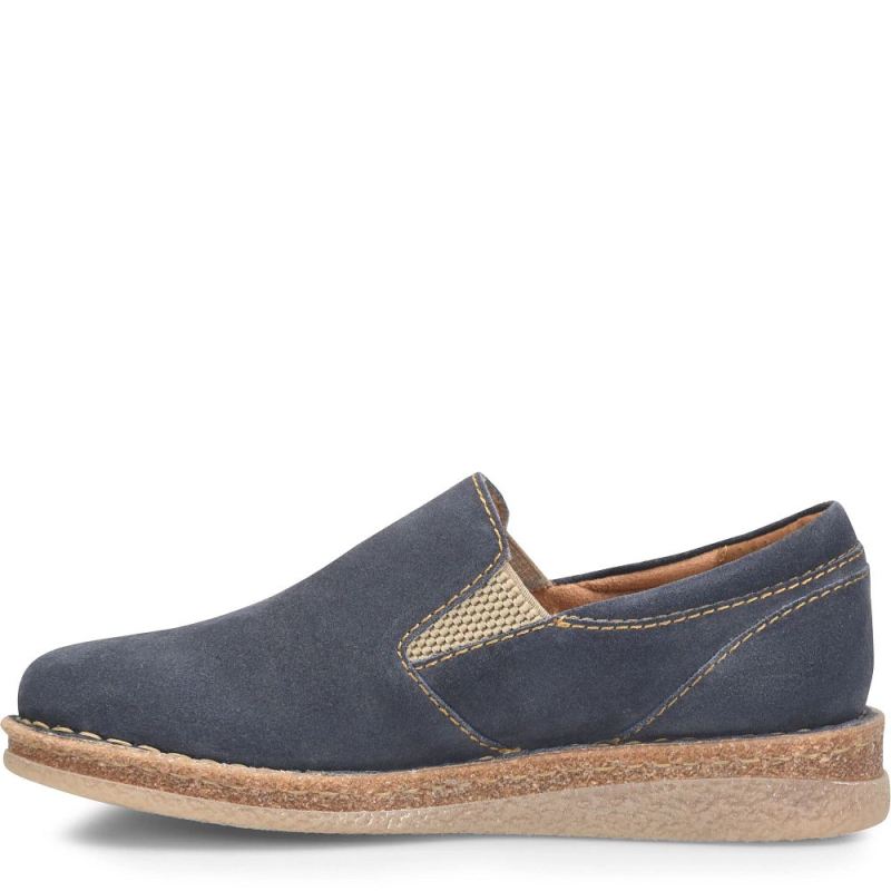 Born Women's Palma Slip-Ons & Lace-Ups - Dark Jeans Suede (Blue)