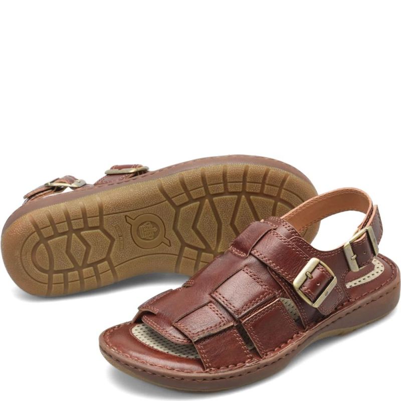 Born Men's Miguel Sandals - Dark Tan Bourbon (Brown)