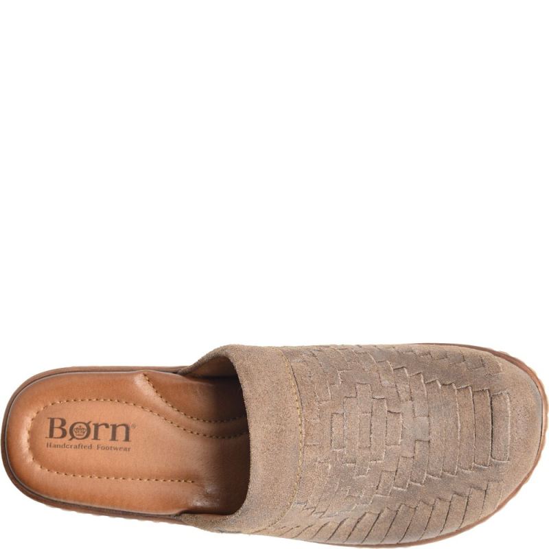 Born Women's Yucatan Distressed Clogs - Wet Weather (Grey)