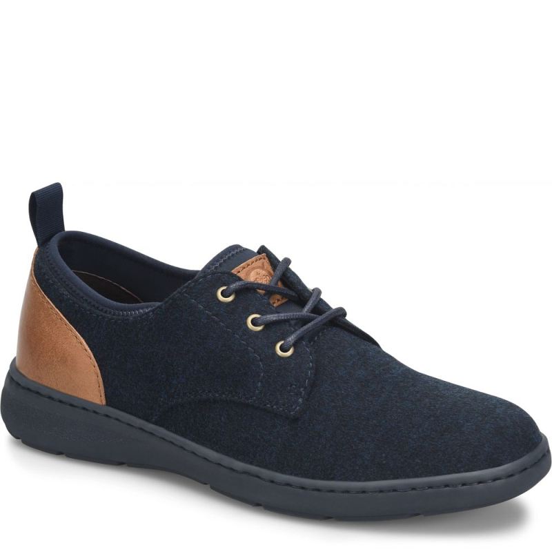 Born Men's Marcus Slip-Ons & Lace-Ups - Navy Wool Combo (Blue)