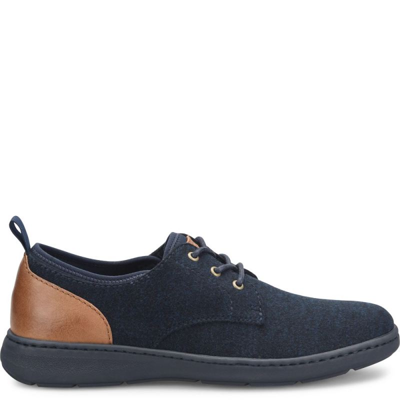 Born Men's Marcus Slip-Ons & Lace-Ups - Navy Wool Combo (Blue)