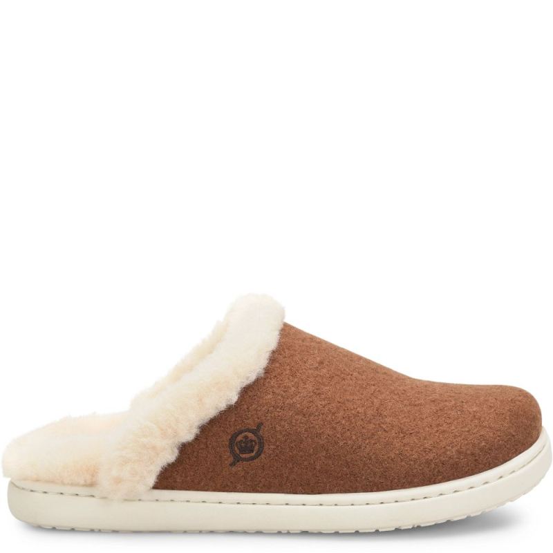 Born Women's Zoe Clogs - Cognac Wool Combo (Brown)