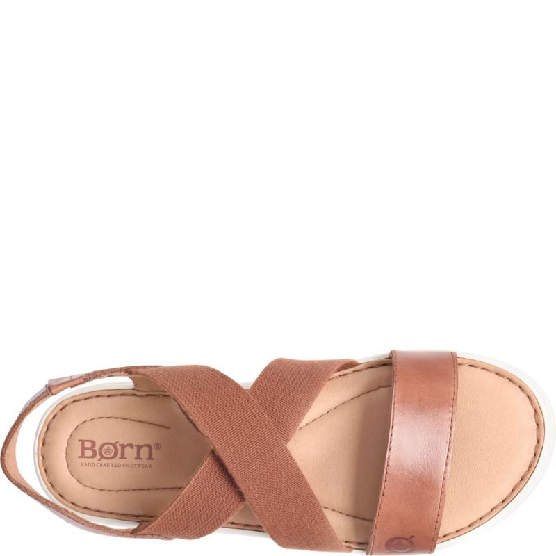 Born Women's Jayla Sandals - Cognac Brown Combo (Brown)