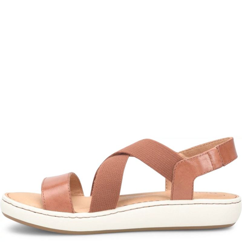 Born Women's Jayla Sandals - Cognac Brown Combo (Brown)