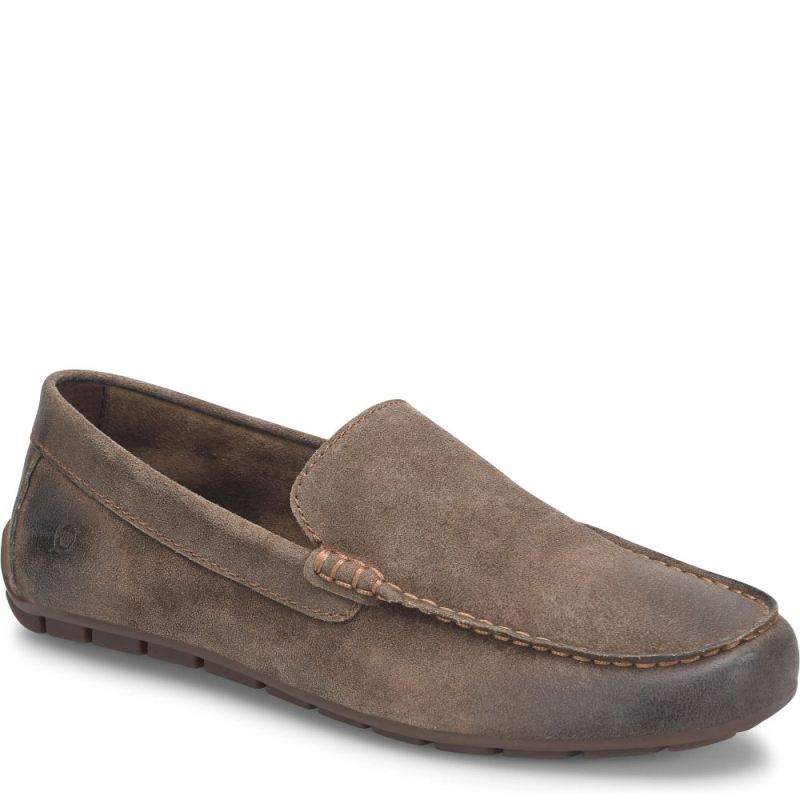 Born Men's Allan Slip-Ons & Lace-Ups - Taupe Mud Distressed (Bro