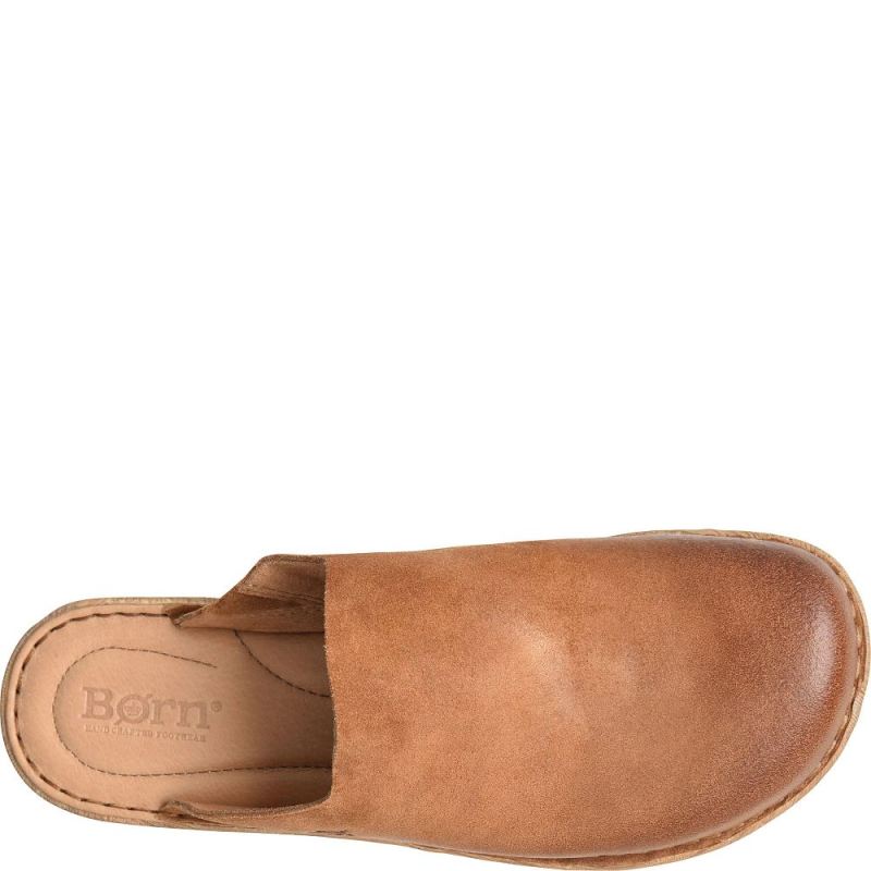 Born Women's Andy Clogs - Camel Distressed (Tan)